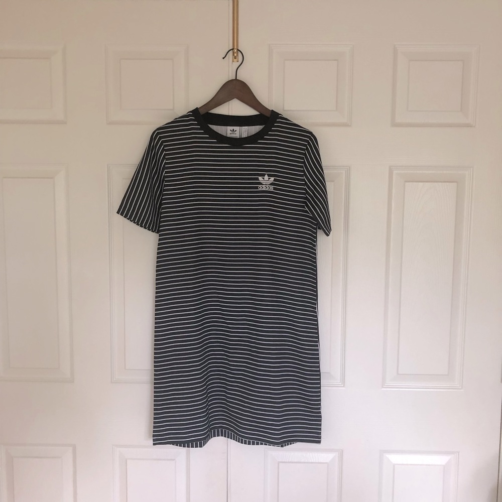 Black and white, pin striped, Adidas dress, xs